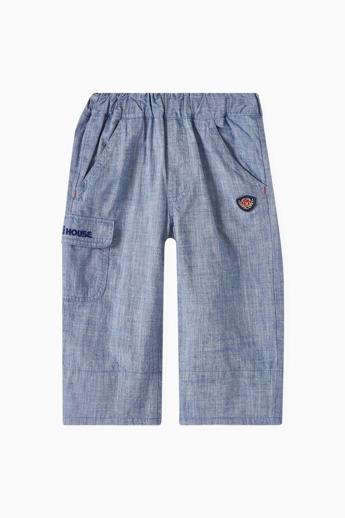 

Relaxed Pants in Cotton, Blue
