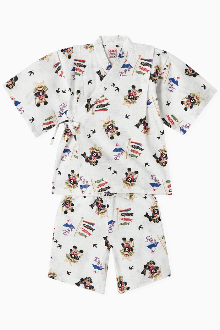 

Japanese-inspired Jimbei Set in Cotton, White
