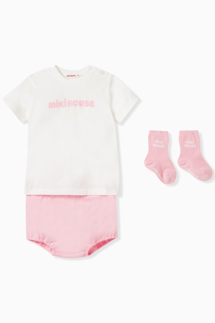 

3-piece Sleeping Set in Cotton, Pink