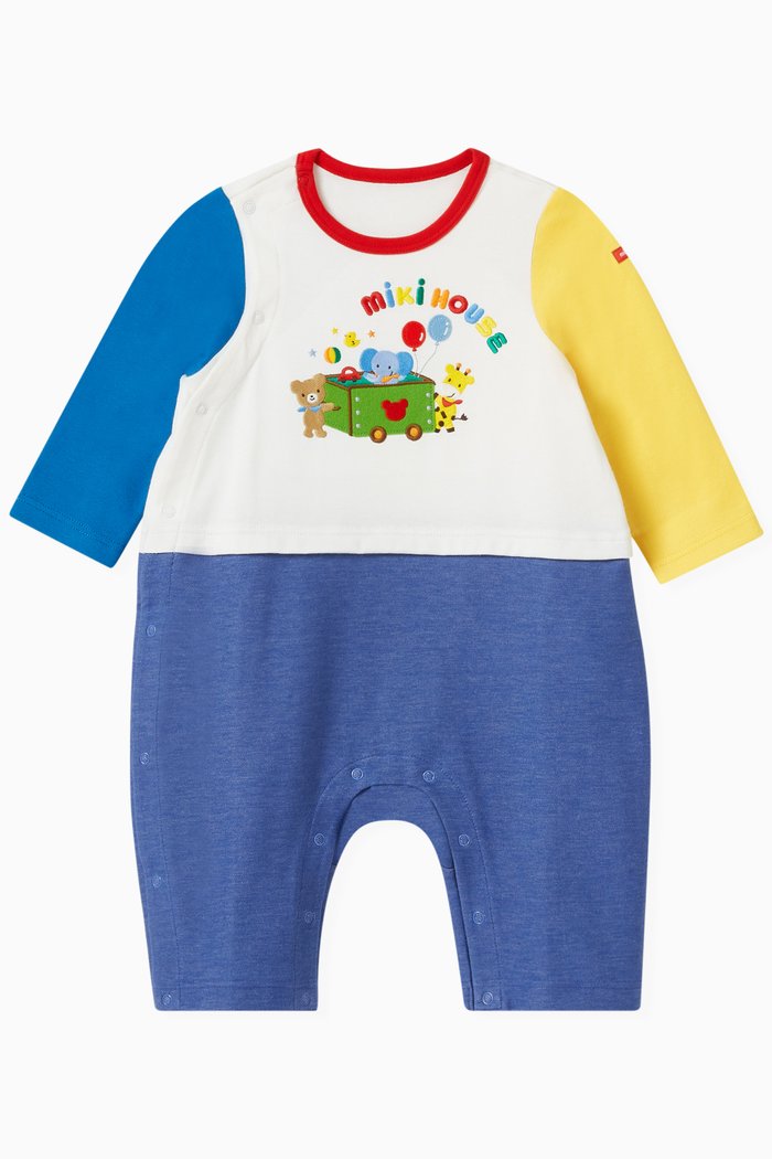 

Logo Embroidered Romper in Cotton, Multicolour