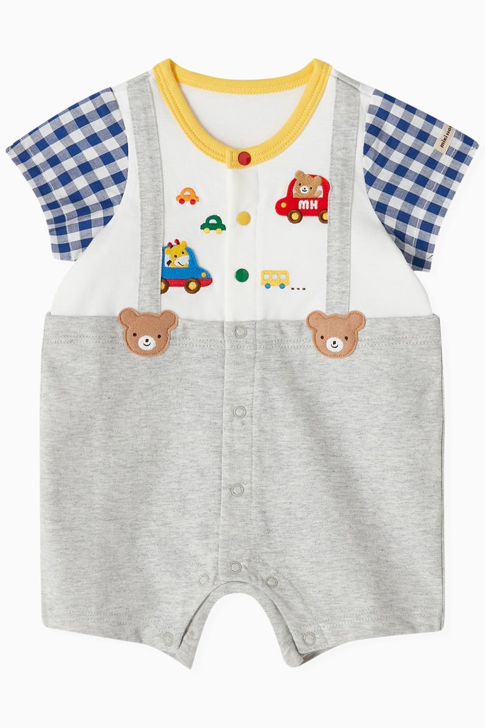

Overall & T-shirt Set in Cotton, Grey