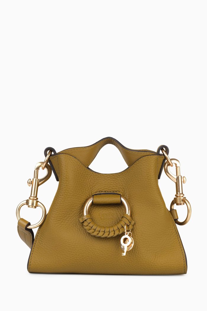 

Mini Joan Top Handle Bag in Leather, Green