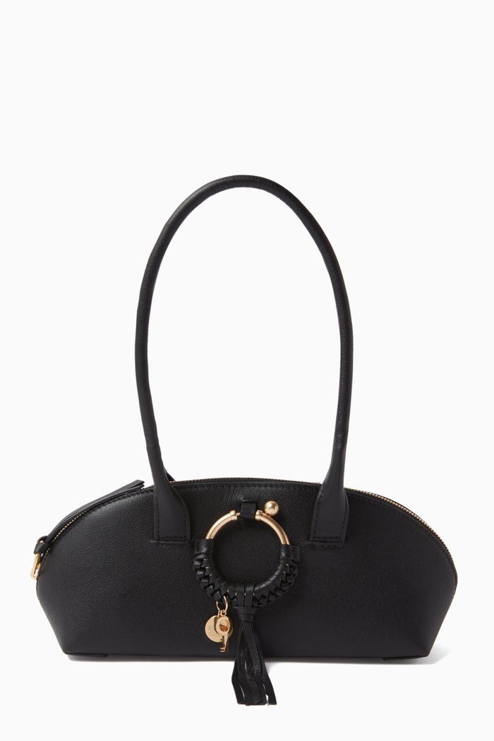 

Joan Shoulder Bag in Grained Leather, Black