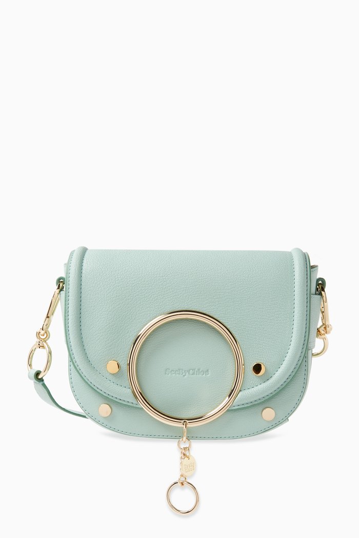 

Mara Crossbody Bag in Grained Leather, Blue