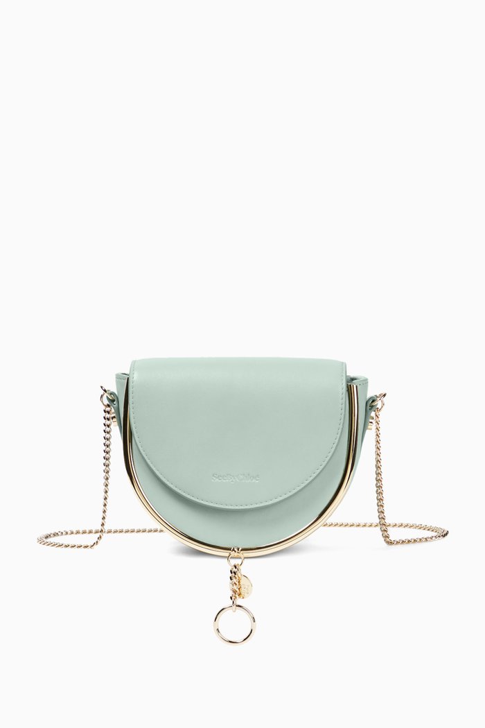 Small Mara Evening Crossbody Bag in Leather, Blue