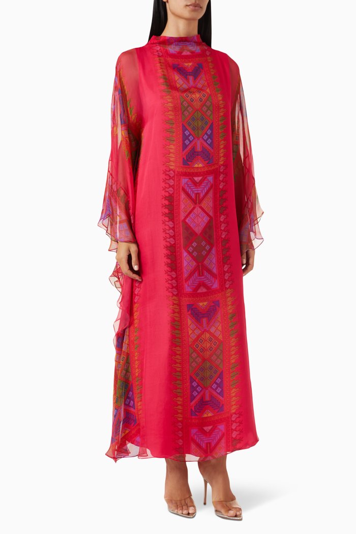

Turtleneck Patterned Kaftan, Multicolour