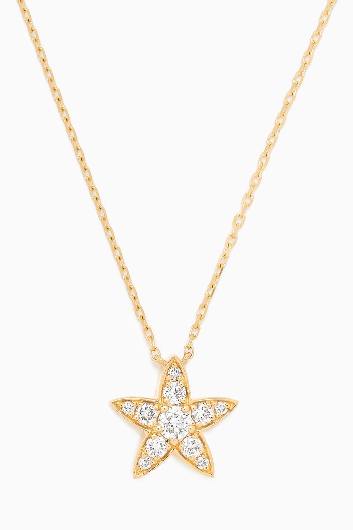 

Diamond Star Pendant Necklace in 18kt Gold, White