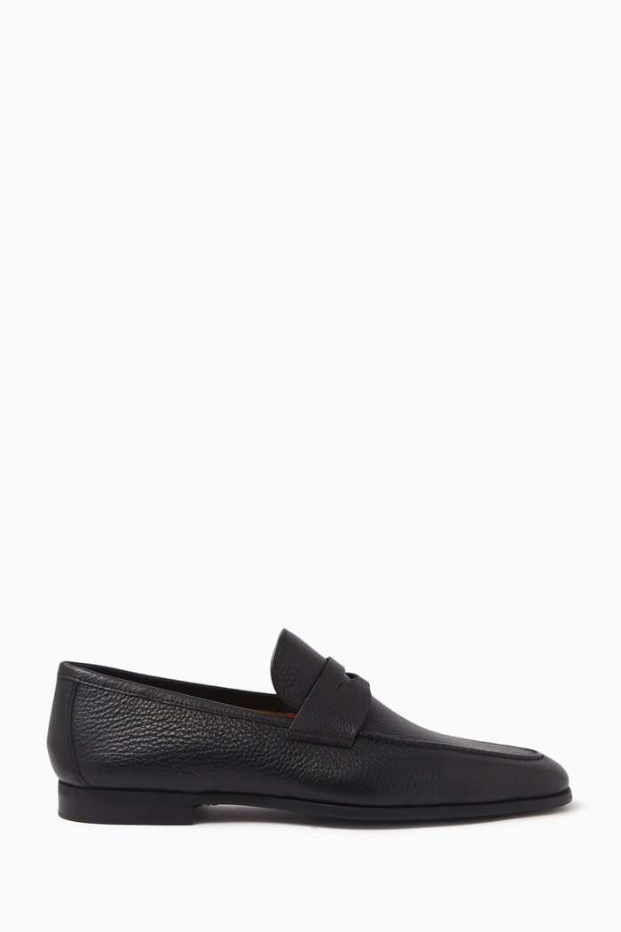 

Diezma-II Penny Loafers in Leather, Black