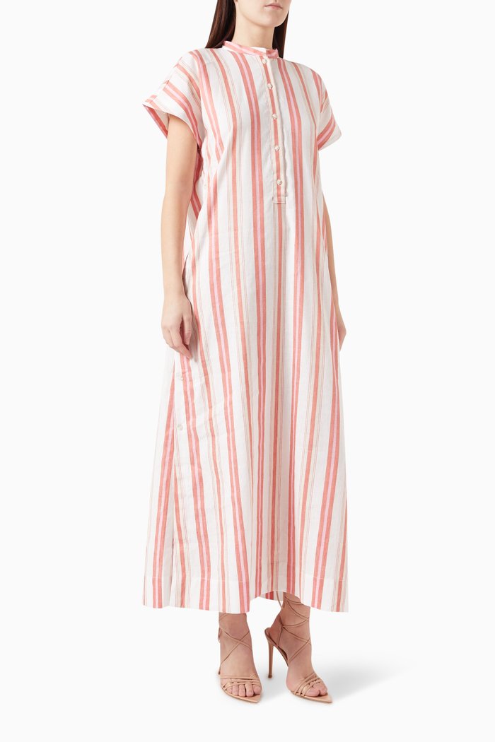 

Arezzo Cover-up Maxi Dress in Linen & Cotton-blend, Multicolour