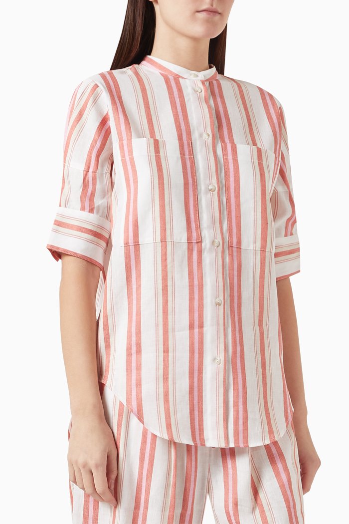 

Arezzo Shirt in Cotton Linen-blend, Multicolour