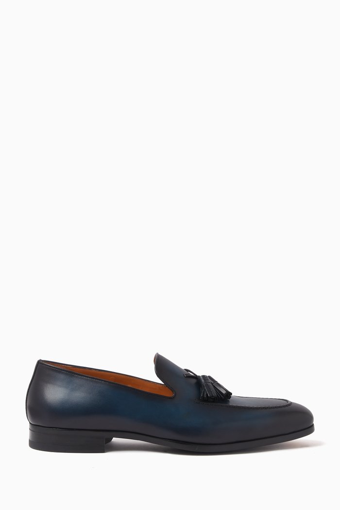 

Austin Tassel Loafers in Leather, Blue