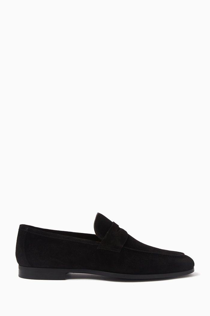 

Diezma-II Penny Loafers in Suede, Black