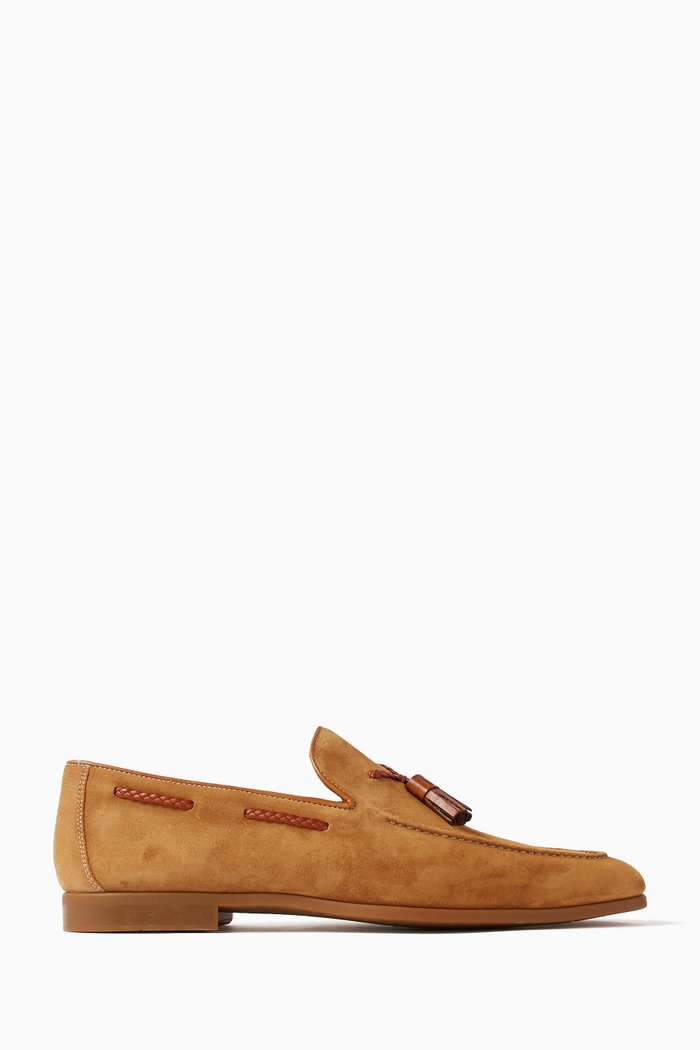 

Aston Penny Loafers in Suede, Brown