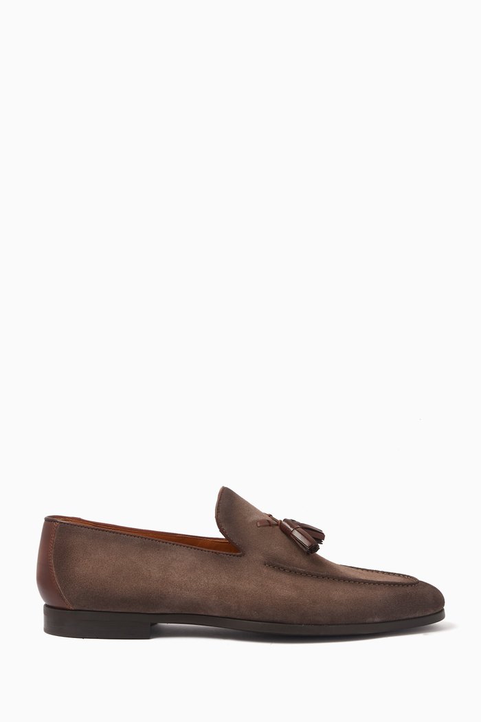 

Aston Penny Loafers in Suede, Brown