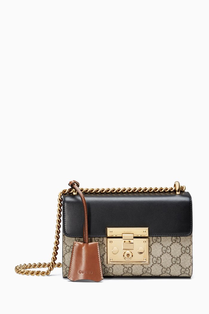 

Small Padlock Shoulder Bag in GG Supreme Canvas & Leather, Multicolour