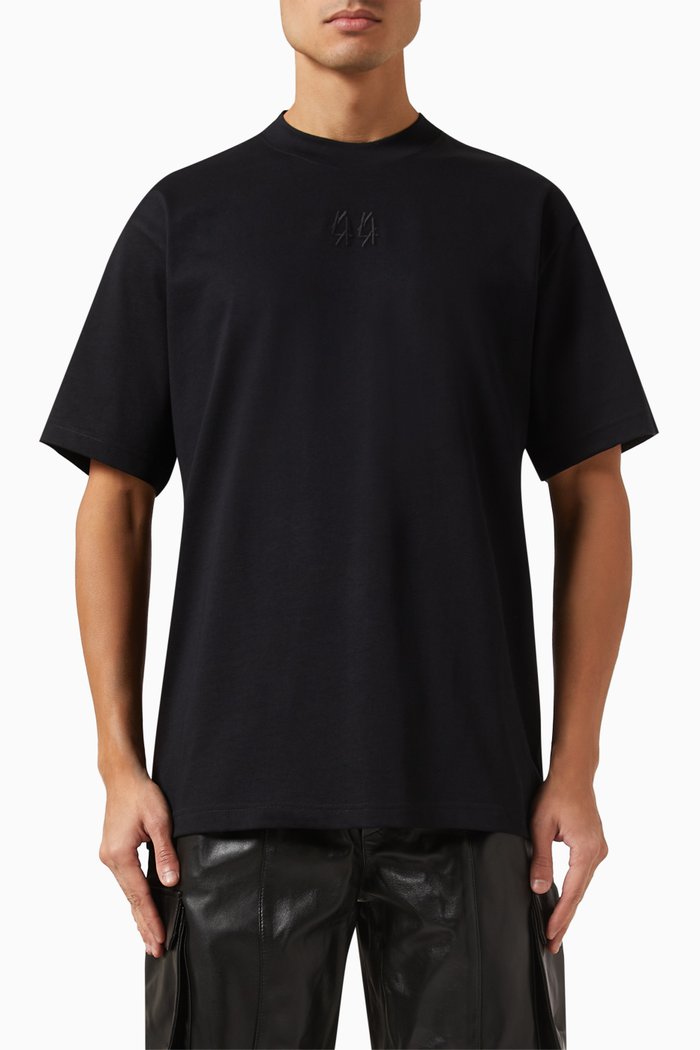 Dial Graphic T-shirt in Cotton Jersey, Black