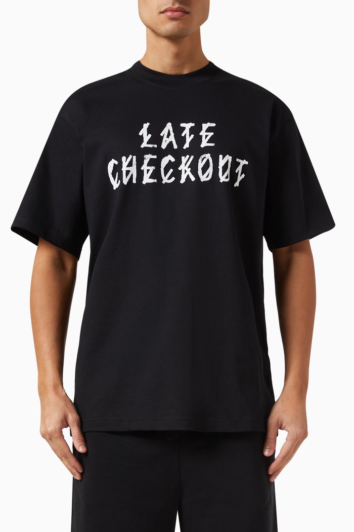 

Room 44 Graphic T-shirt in Cotton Jersey, Black