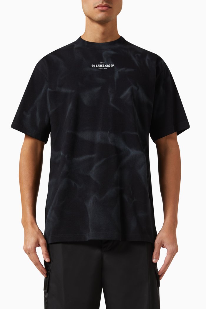 

Smoke Graphic T-shirt in Cotton Jersey, Black