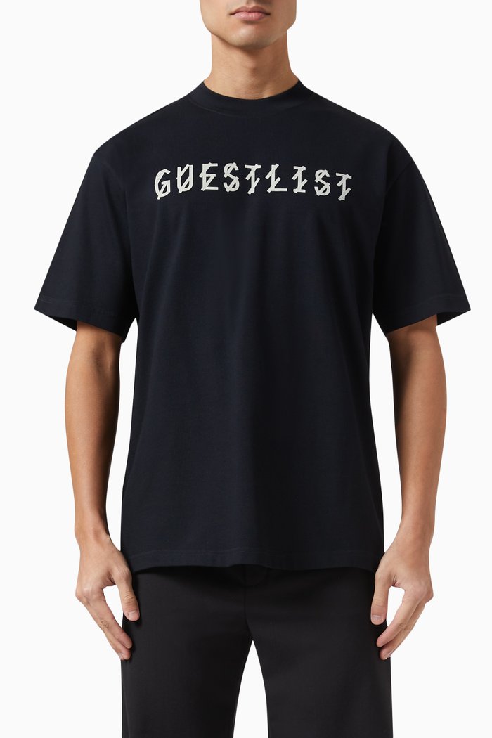

Guest list Logo T-shirt in Cotton Jersey, Black