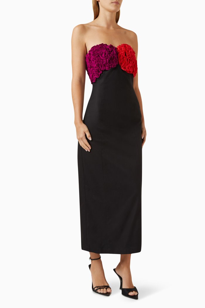 

Carmen Ruffled Column Dress in Tencel, Multicolour