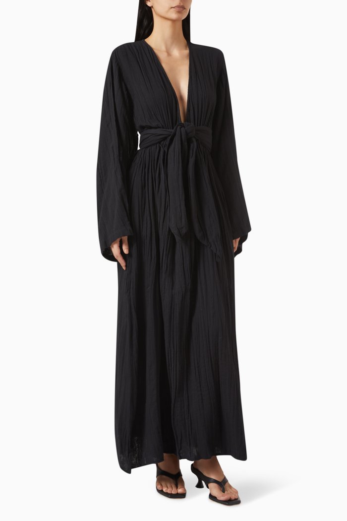 Blair Maxi Dress in Organic Cotton, Black