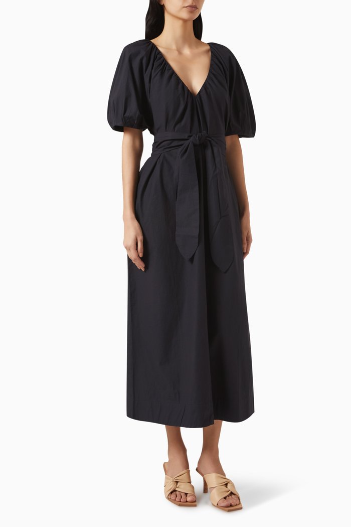 

Alora Maxi Dress in Organic Cotton, Black