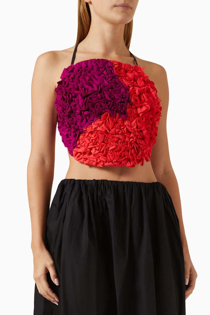 

Andrea Ruffled Top in Tencel, Multicolour
