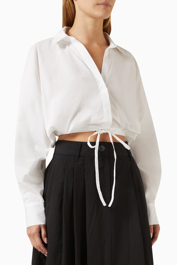 

Heidi Crop Shirt in Cotton-poplin, White