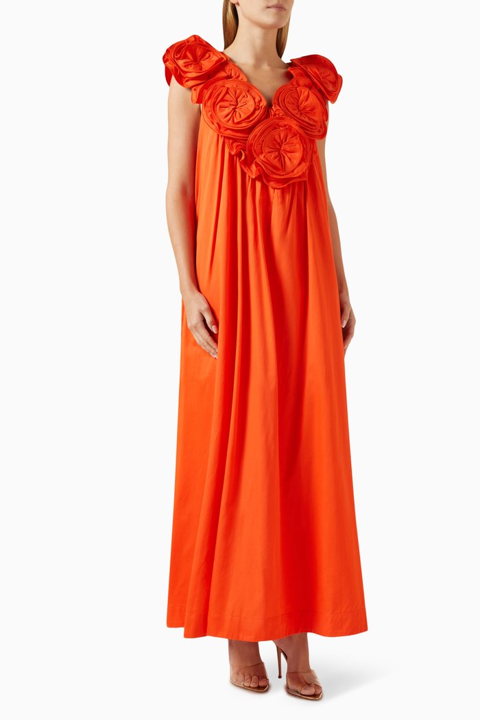 

Bindi Maxi Dress in Organic Cotton, Red
