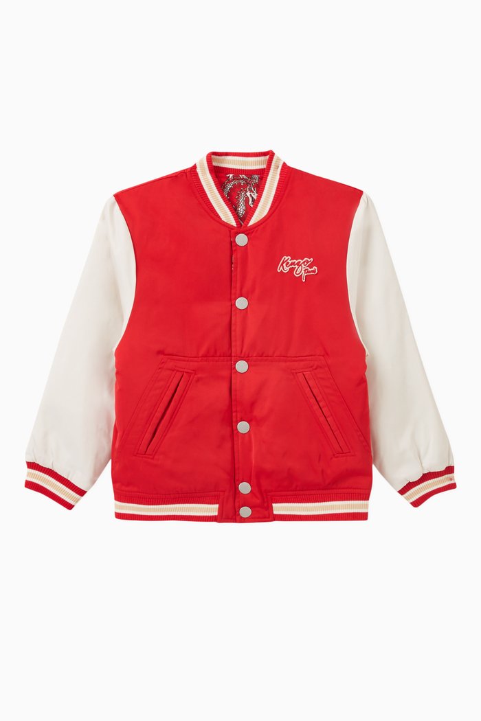 

Reversible Dragon-print Bomber Jacket, Red
