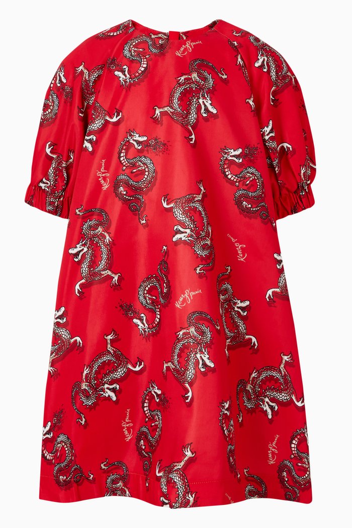 

Year Of The Dragon Dress in Satin Twill, Red