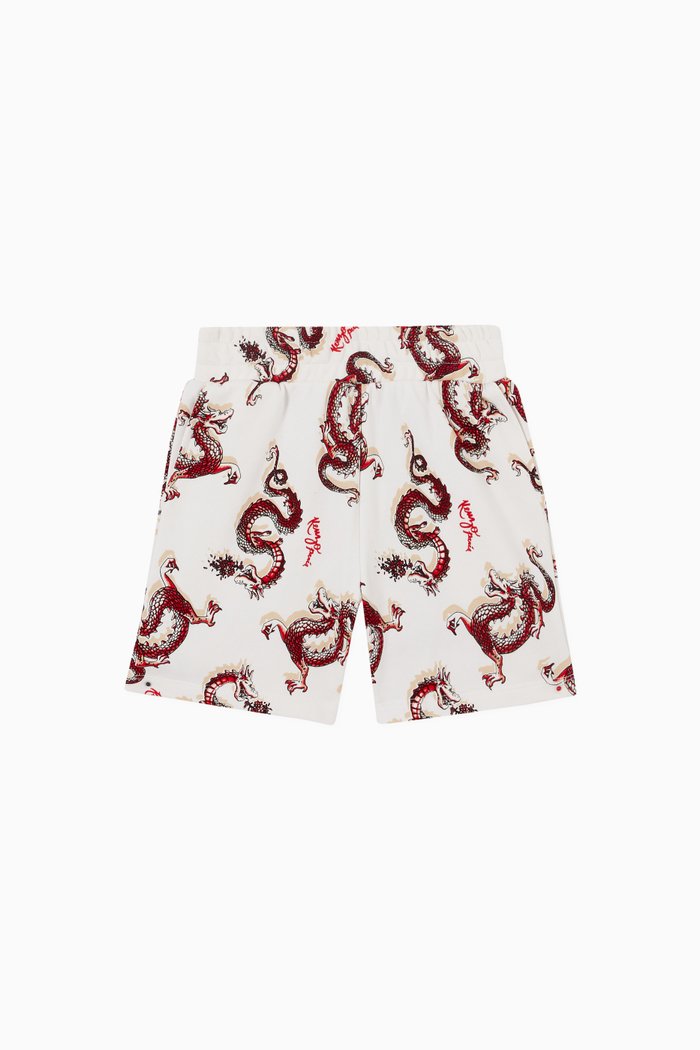 

Year Of The Dragon Shorts in Cotton Fleece, White