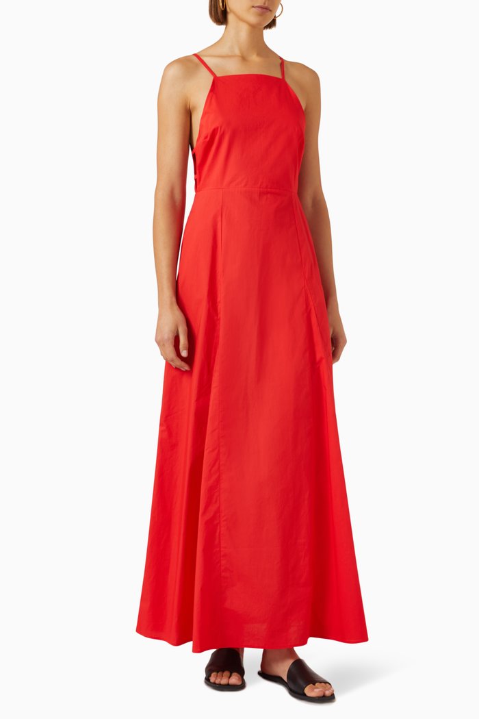 

Rory Maxi Dress in Cotton-poplin, Pink