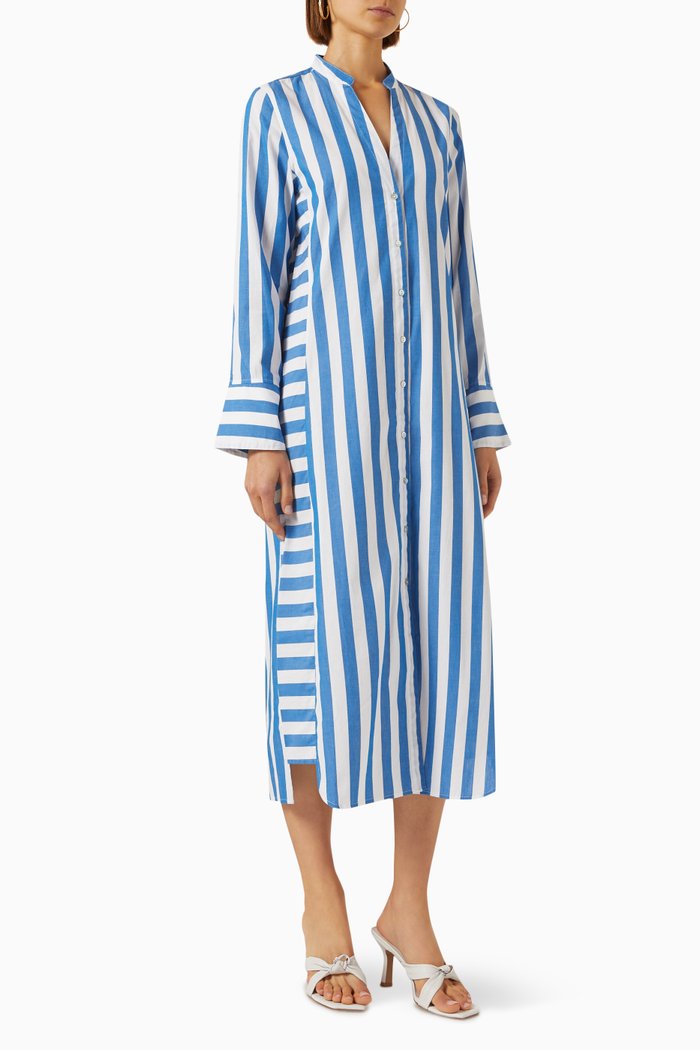 

Jude Shirt Midi Dress in Cotton-voile, Blue