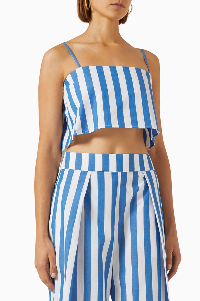 

Eve Crop Top in Cotton-voile, Blue
