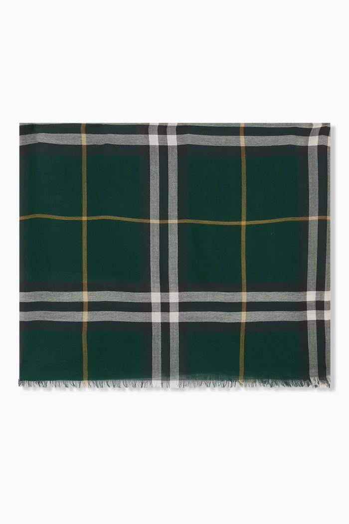 

Check Scarf in Wool, Green