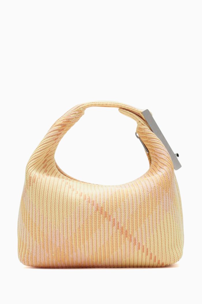 

Mini Peg Duffle Bag in Check Knit, Neutral