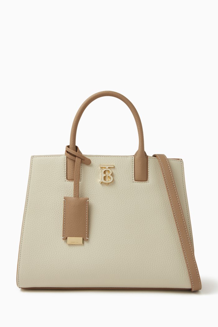 

Mini Frances Tote Bag in Leather, Neutral