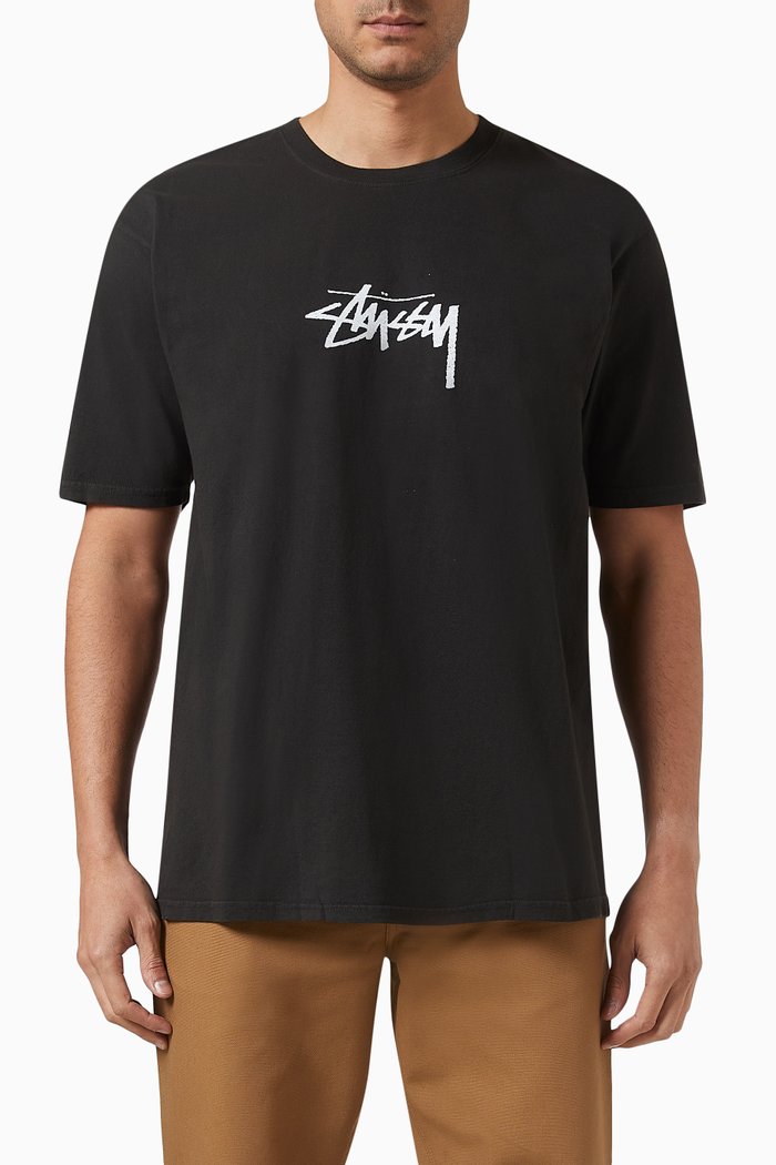 

Small Stock Pig. Dyed T-Shirt in Cototn, Black