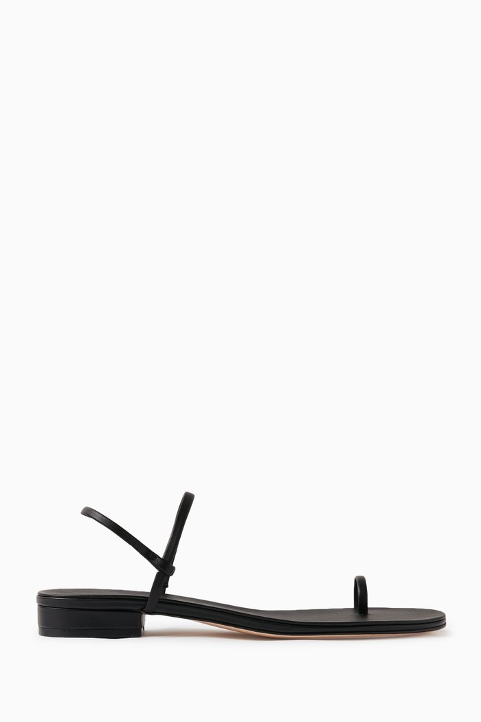 

Edith Flat Sandals in Nappa Leather, Black