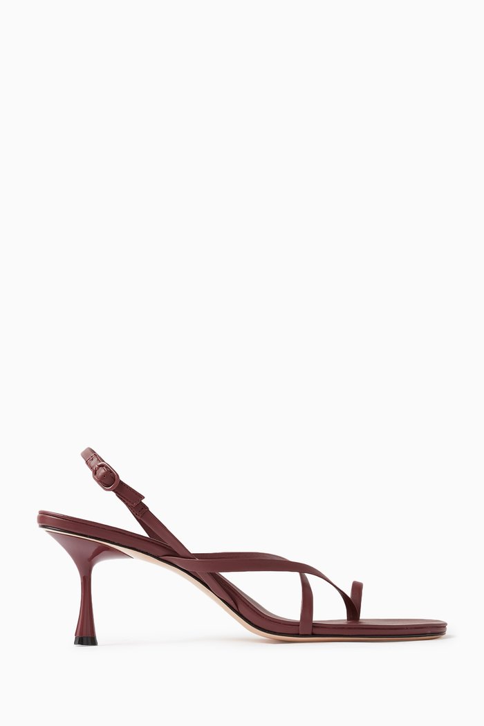 

Agatha 70 Strappy Sandals in Nappa Leather, Burgundy