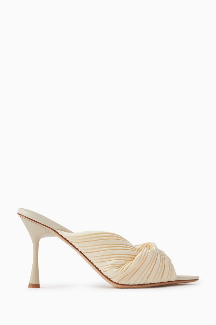 

Maya 70 Mules in Pleated Nappa, Neutral