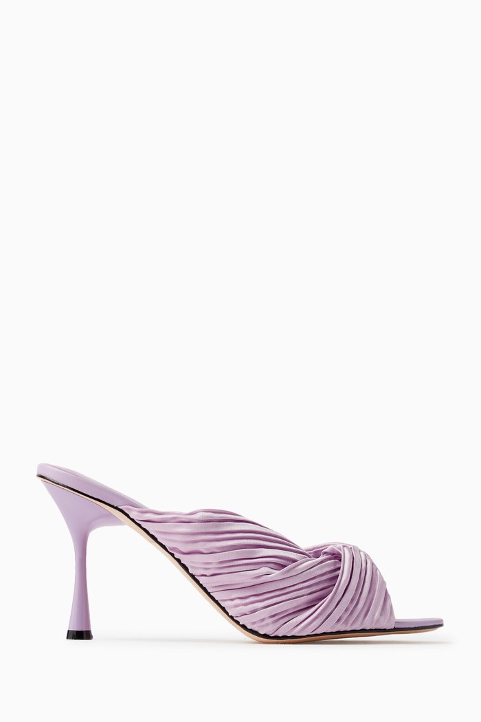

Maya 70 Mules in Pleated Nappa, Purple