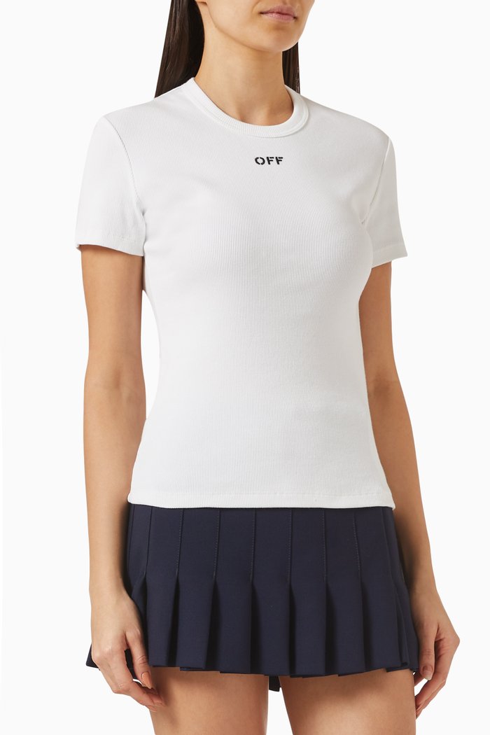 

Off Stamp T-shirt in Stretch-cotton, White