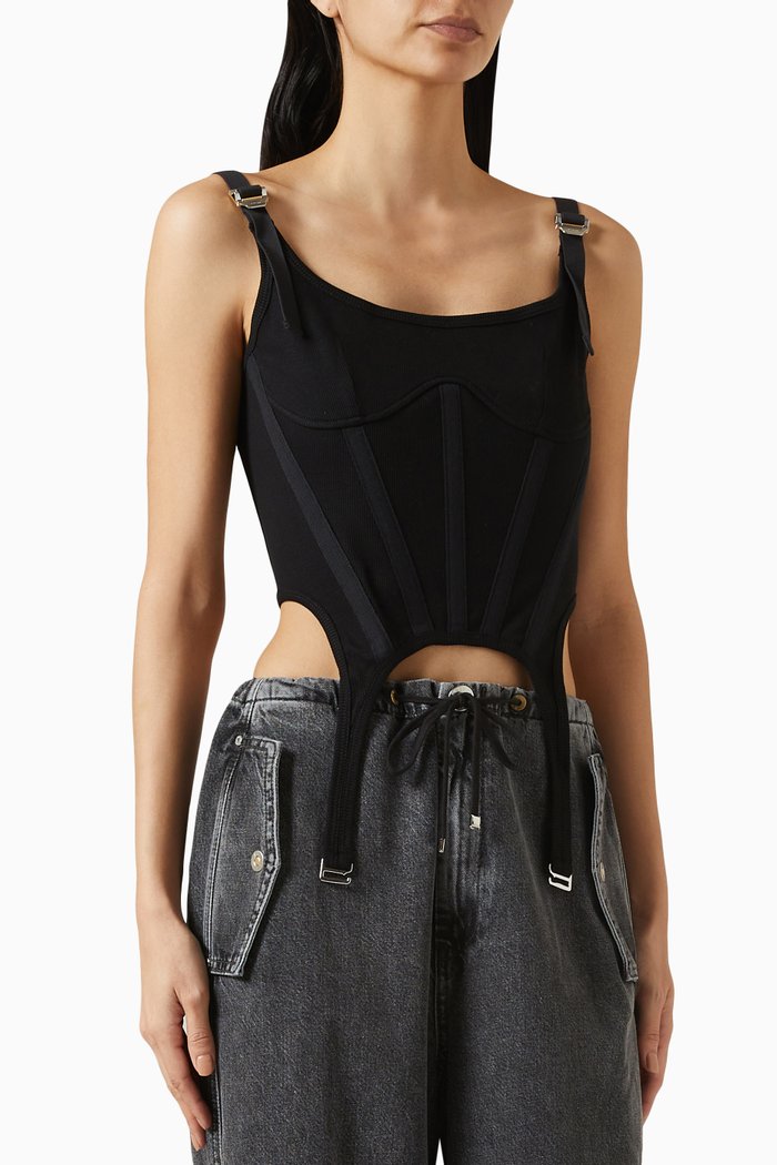 

Safety Slider Corset in Organic Cotton, Black
