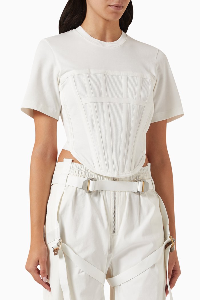 

Corset T-shirt in Organic Cotton-jersey, Neutral