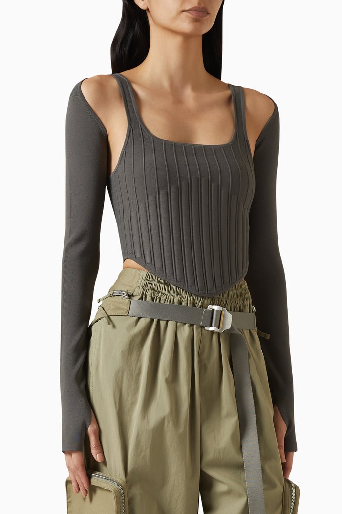 

Ventral Corset Top in Viscose-blend, Green
