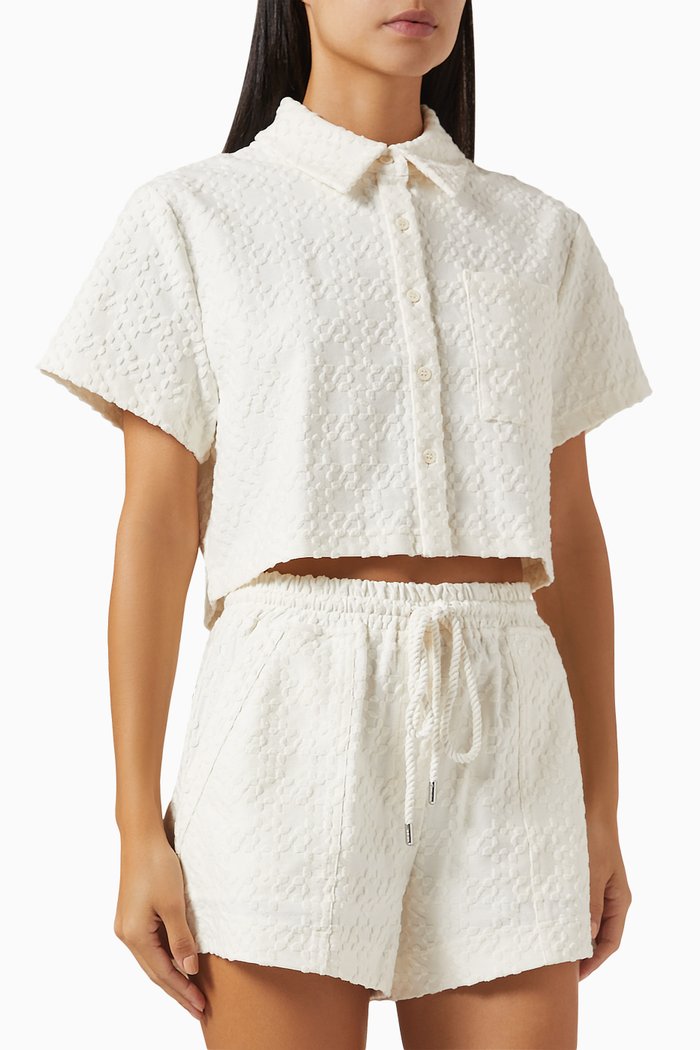 

Ireland Cropped Camp Shirt, White