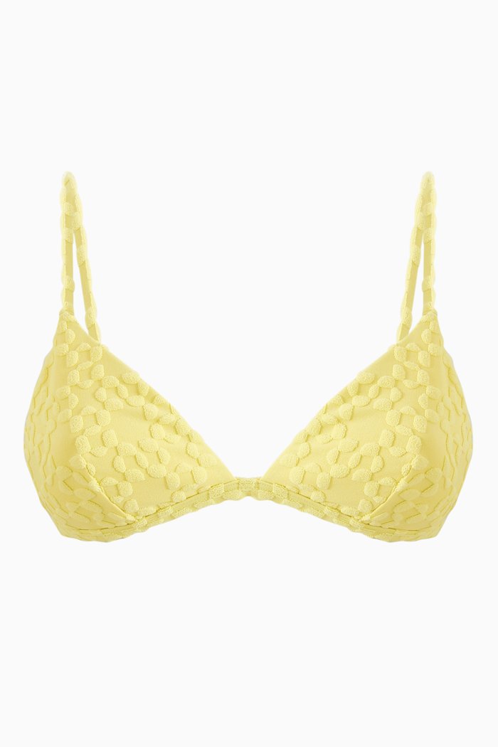 

Joelle Triangle Bikini Top in Terry, Yellow