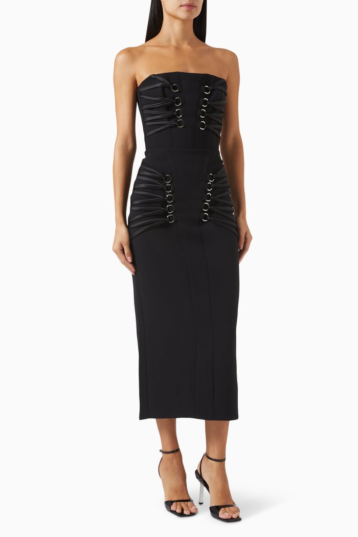 

Kendall Harness Midi Dress, Black